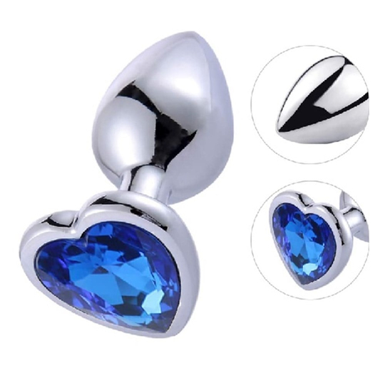 Anal TıkaçLilituShopKalpli Mücevher Taşlı Paslanmaz Çelik Anal Tıkaç (Plug)