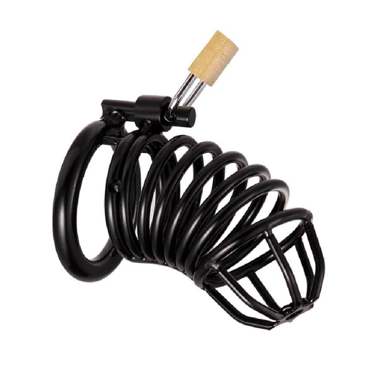 Penis Kılıfları HalkalarıLilituShopKilitli Çelik Fetiş Penis Kafesi Siyah