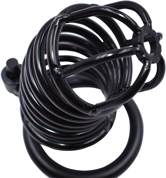 Penis Kılıfları HalkalarıLilituShopKilitli Çelik Fetiş Penis Kafesi Siyah