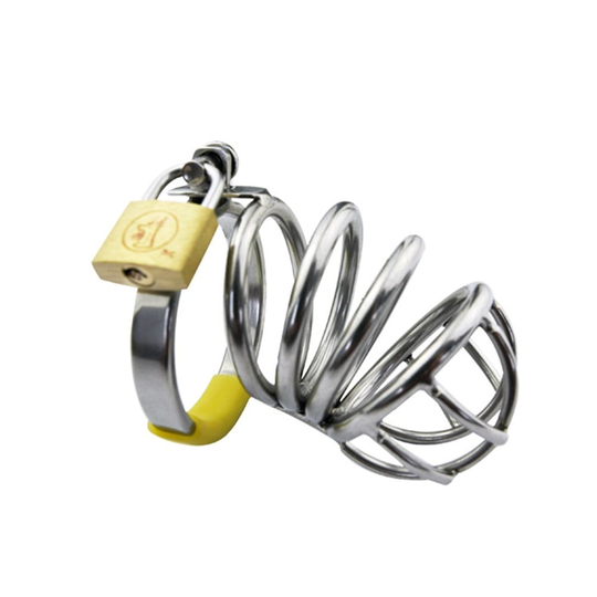 Penis Zevk HalkalarıLilituShopKilitli Çelik Fetiş Penis Kafesi