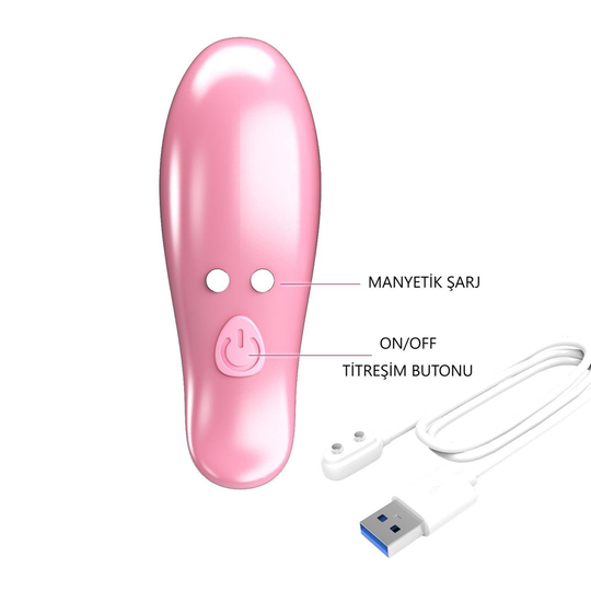 Vibratör ÇeşitleriLilitu ShopLeaf - USB'den Manyetik Şarjlı Titreşim Mandallı Göğüs Uyarıcı Vibratör