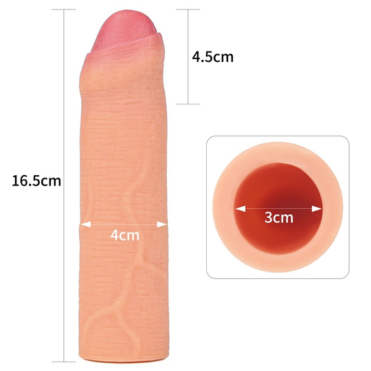 Penis KılıflarıLilituShopNature Extender 4.5 cm Dolgulu Premium Ten Rengi Silikon Sünnetsiz Penis Kılıfı