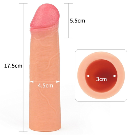  Penis Kılıfları HalkalarıLilituShopNature Extender 5,5 cm Dolgulu Premium Ten Rengi Silikon Penis Kılıfı