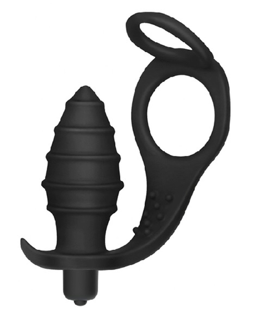 Anal TıkaçLilituShopPenis Halkalı Titreşimli Anal Penetratör Plug Masturbatör
