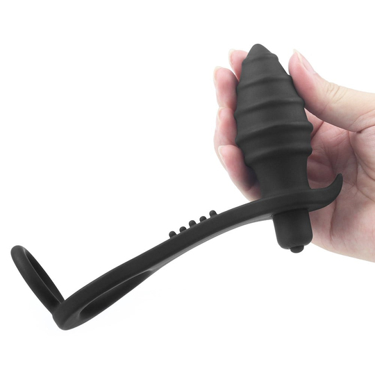 Anal TıkaçLilituShopPenis Halkalı Titreşimli Anal Penetratör Plug Masturbatör