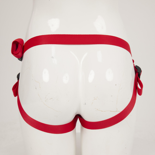 Belden Bağlamalı PenislerLilitu ShopProtez Penis Metal 3 Halkalı Kırmızı Deri Kemer