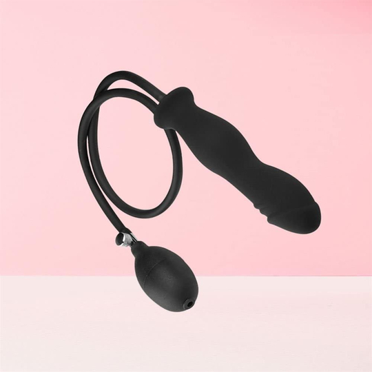 Anal Fantezi ÜrünleriLilituShopŞişebilen Pompalı Boğumlu Anal Plug Siyah