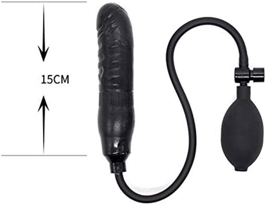 Anal Fantezi ÜrünleriLilituShopŞişebilen Pompalı Damarlı Anal Plug Siyah