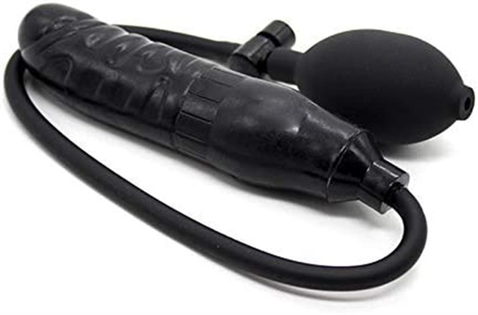 Anal Fantezi ÜrünleriLilituShopŞişebilen Pompalı Damarlı Anal Plug Siyah