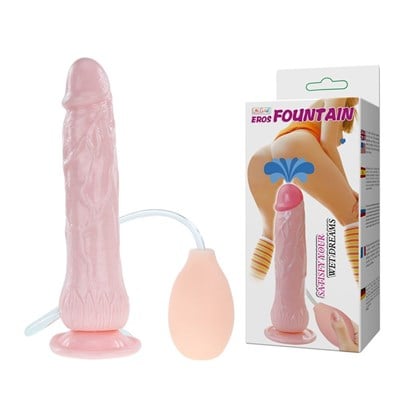 Su Fışkırtmalı Vantuzlu Ultra Realistik Dildo Ten Dokulu 19,5cm Penis - Sex Shop -
