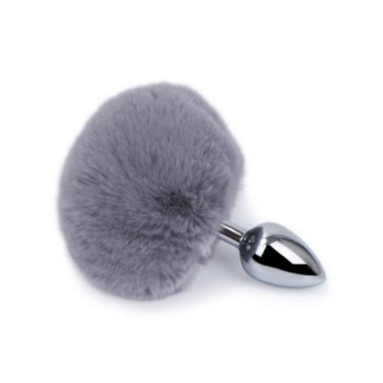 Anal TıkaçLilituShopTavşan Kuyruklu Paslanmaz Çelik Anal Tıkaç Gri
