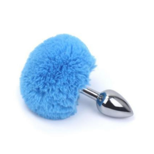 Anal TıkaçLilituShopTavşan Kuyruklu Paslanmaz Çelik Anal Tıkaç Mavi