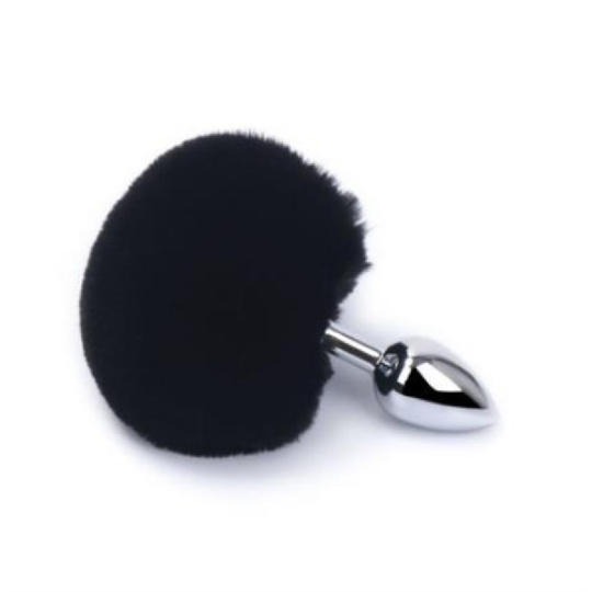 Anal TıkaçLilituShopTavşan Kuyruklu Paslanmaz Çelik Anal Tıkaç Siyah