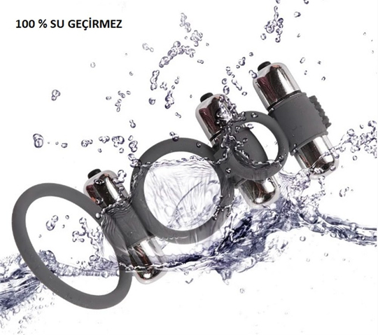 Penis Zevk HalkalarıLilituShopTriple Üçlü Titreşimli Silikon Penis Halkası