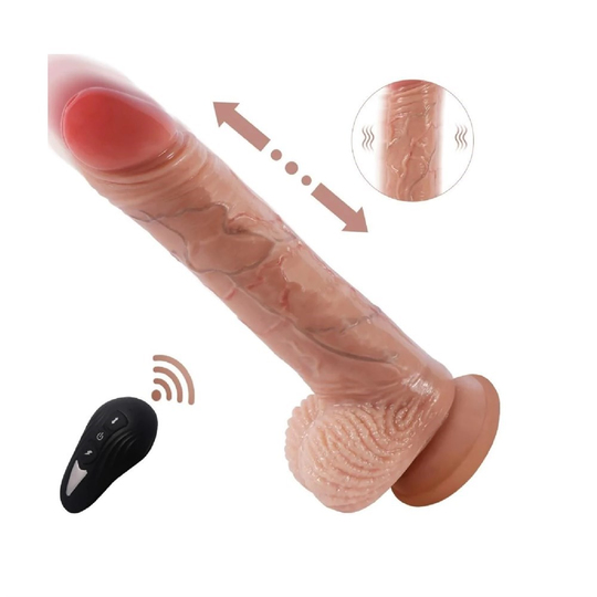 Realistik Titreşimli PenislerLilituShopUSB Manyetik Şarjlı 20 cm Belden Bağlamalı İleri Geri Hareketli Titreşimli Dildo