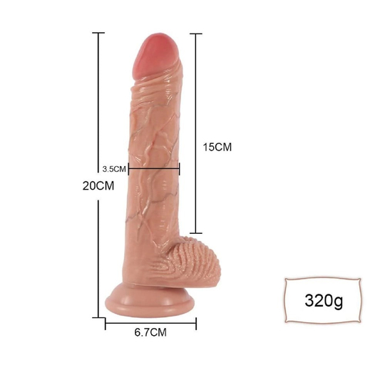Realistik Titreşimli PenislerLilituShopUSB Manyetik Şarjlı 20 cm İleri Geri Hareketli Titreşimli Dildo