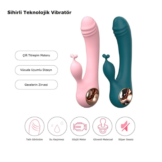  VibratörlerLilituShopUSB Şarjlı 10 Fonksiyonlu Klitoris Uyarıcılı Teknolojik Vibratör - Lilo