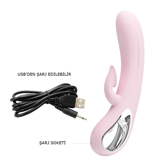 Modern VibratörlerLilituShopUSB Şarjlı 12 Emme ve 12 Titreşim Fonksiyonlu 24 cm Teknolojik Vibratör- Nicola