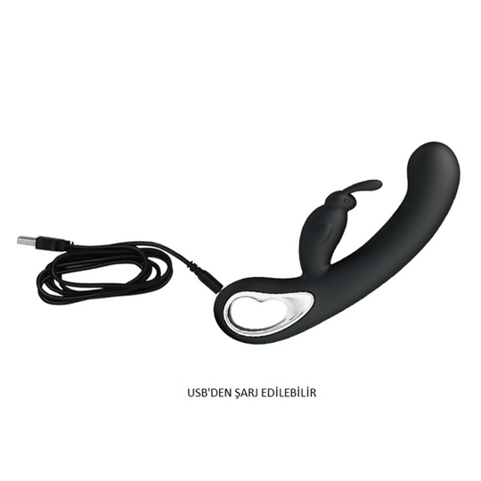  VibratörlerLilituShopUSB Şarjlı 12 Fonksiyonlu Klitoris Uyarıcılı Teknolojik Tavşan Vibratör - Webb