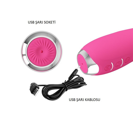 Vibratör ÇeşitleriLilituShopUSB Şarjlı 12 Titreşim & 3 Rotasyon Fonksiyonlu Teknolojik G-Spot Vajinal Vibratör