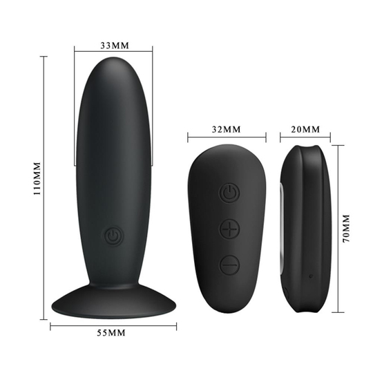 Anal Fantezi ÜrünleriLilituShopUSB Şarjlı 12 Titreşim Modlu Uzaktan Kumandalı Vibratör & Anal Plug