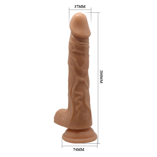 Realistik Titreşimli PenislerLilituShopUSB Şarjlı 20 cm Oynar Başlı İleri Geri Hareketli Titreşimli Dildo