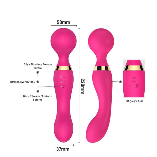 Vibratör ÇeşitleriLilituShopUSB Şarjlı 20 Fonksiyonlu Teknolojik Vibratör - Pembe