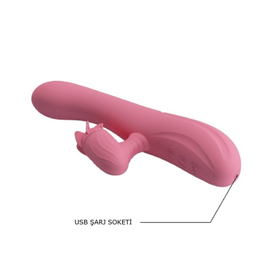 Modern VibratörlerLilituShopUSB Şarjlı 7 Fonksiyonlu Titreşimli 4 Fonksiyonlu Klitoris Dil Uyarıcılı Teknolojik Vibratör