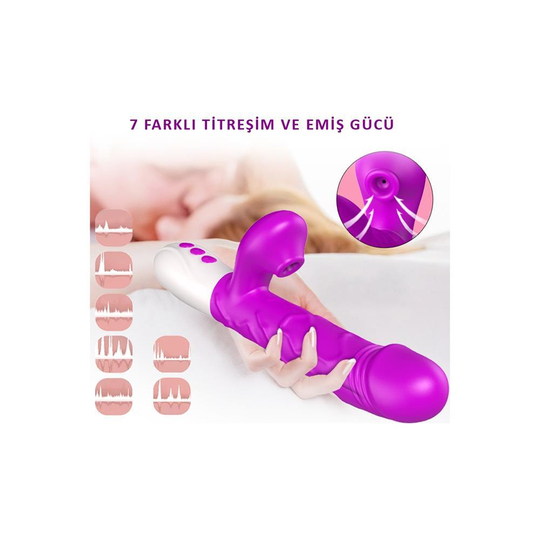 Vibratör ÇeşitleriLilituShopUSB Şarjlı 7 Klitoris Emme ve İleri Geri Fonksiyonlu Tireşimli Teknolojik Vibratör