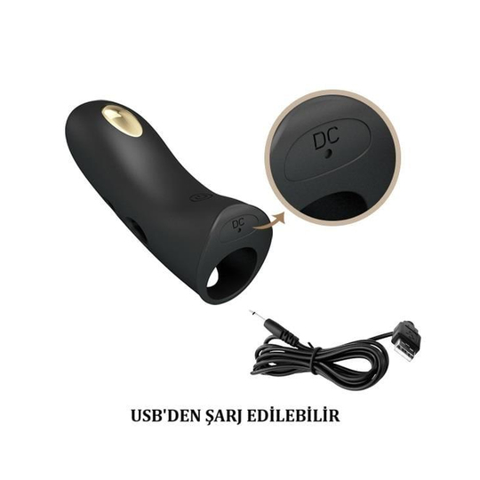 Vibratör ÇeşitleriLilitu ShopUSB Şarjlı 7 Titreşim & Elektro Şoklu Klitoris Uyarıcılı Titreşimli Parmak Vibratörü