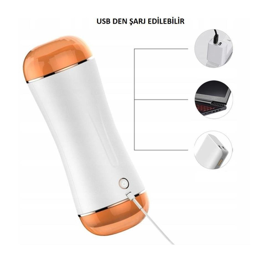 Vajina Ve MastürbatörLilituShopUSB Şarjlı 7 Titreşim Modlu Çift Taraflı Sesli Teknolojik Mastürbatör