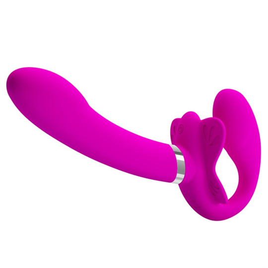 Titreşimli Straponlar PenislerLilituShopUSb Şarjlı Çift Taraflı Strapon Teknolojik G-Spot Vajinal Vibratör