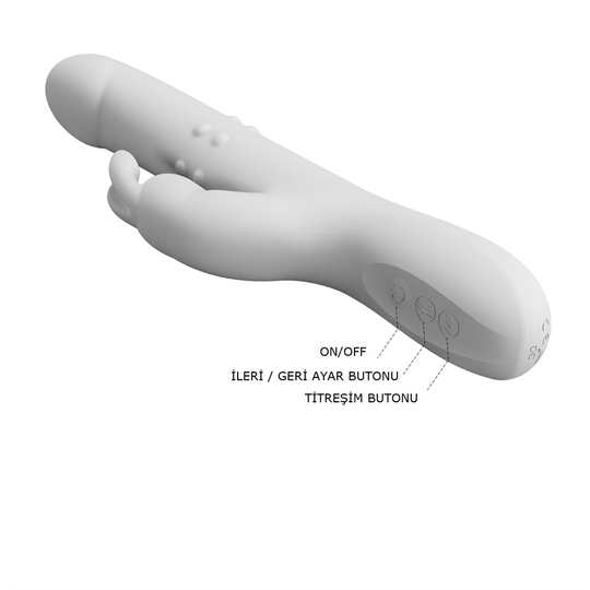 Modern VibratörlerLilituShopUSB Şarjlı İleri Geri Hareketli 3 Modlu Klitoris Uyarıcılı Tavşan Vibratör