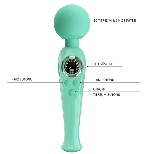 Vibratör ÇeşitleriLİLİTU SHOPUSB Şarjlı Led Göstergeli Klitoris Uyarıcılı Bayan Masaj Vibratör Turkuaz - Skyler