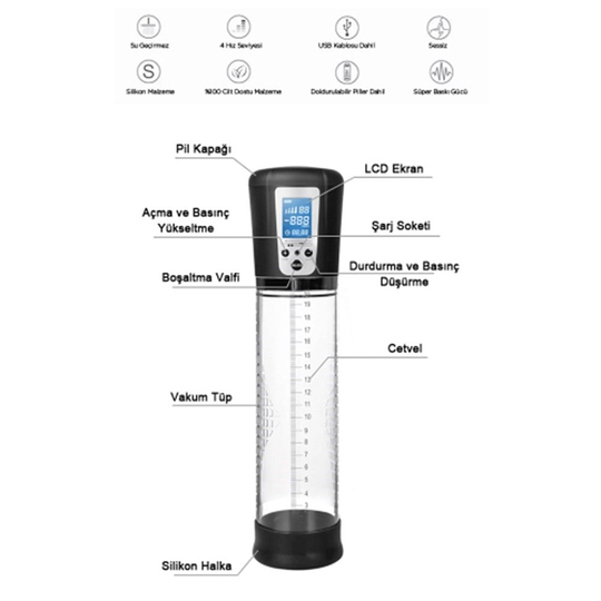 Penis Vakum PompalarLilituShopUSB Şarjlı Penextender Smart Pump Akıllı Penis Pompası
