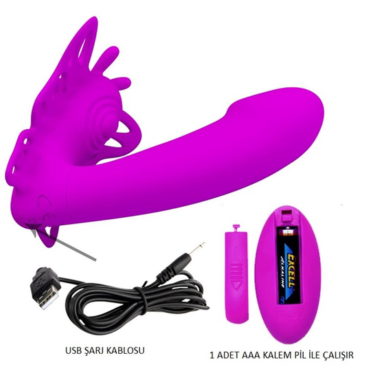 Vibratör ÇeşitleriLilituShopUSB Şarjlı Uzaktan Kumandalı 12 Titreşim 4 Darbe Fonksiyonlu Teknolojik G-Spot Vajinal Vibratör - Katherina