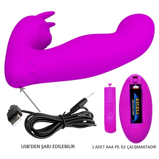 Vibratör ÇeşitleriLilituShopUSB Şarjlı Uzaktan Kumandalı 12 Titreşim 4 Darbe Fonksiyonlu Teknolojik G-Spot Vajinal Vibratör