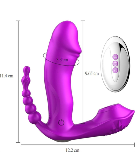 Vibratör ÇeşitleriLilituShopUSB Şarjlı Uzaktan Kumandalı Klitoris Emme Fonksiyonlu Çamaşır Altı Isıtmalı Teknolojik Vibratör