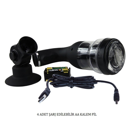  MastürbatörLilituShopUSB Şarjlı Vantuzlu Döner Başlıklı Vajina Masturbatör