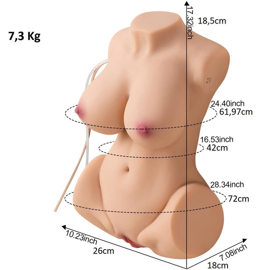 Vajina Ve MastürbatörLilituShopUSB'den Şarjlı Kumandalı Emme ve Titreşim Fonksiyonlu Realistik Kalça - Mag