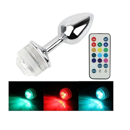 Anal TıkaçLilituShopUzaktan Kumandalı Led Işıklı Çelik Anal Plug