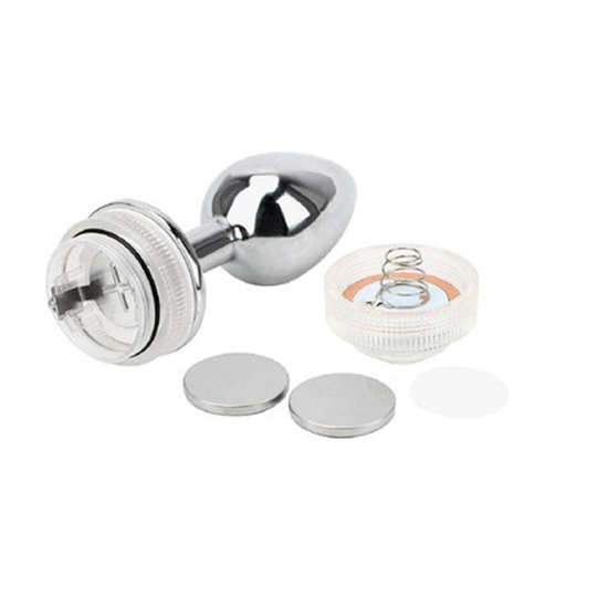 Anal TıkaçLilituShopUzaktan Kumandalı Led Işıklı Çelik Anal Plug