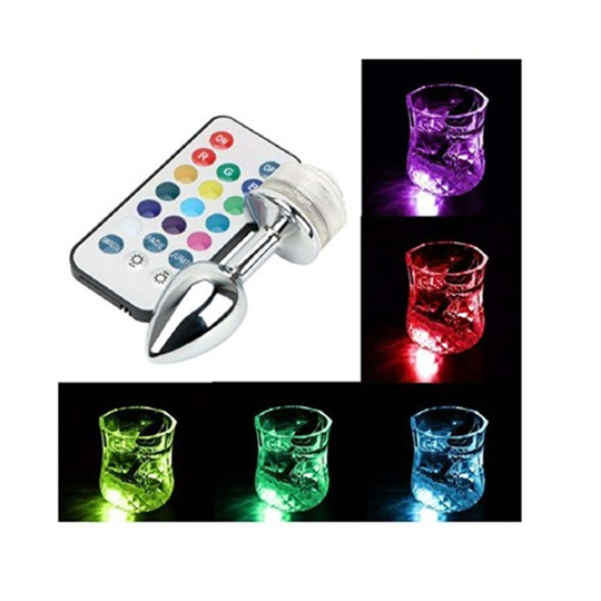 Anal TıkaçLilituShopUzaktan Kumandalı Led Işıklı Çelik Anal Plug