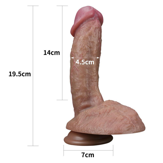 REALİSTİK PENİSLERLilituShopYeni Nesil Çift Katmanlı 19,5 cm Realistik Dildo Penis