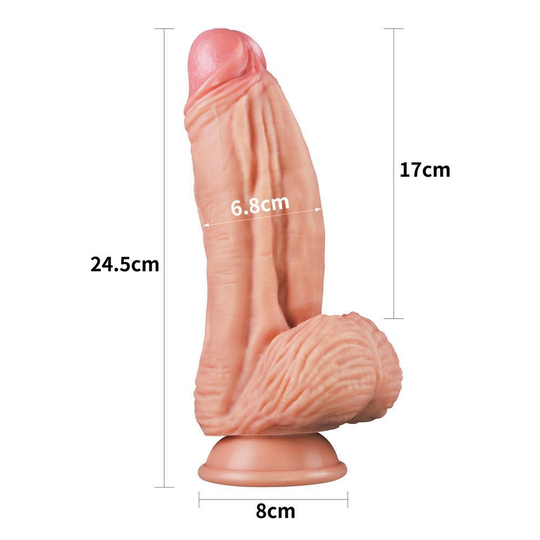 REALİSTİK PENİSLERLilituShopYeni Nesil Çift Katmanlı 24,5 cm Realistik Dildo Penis