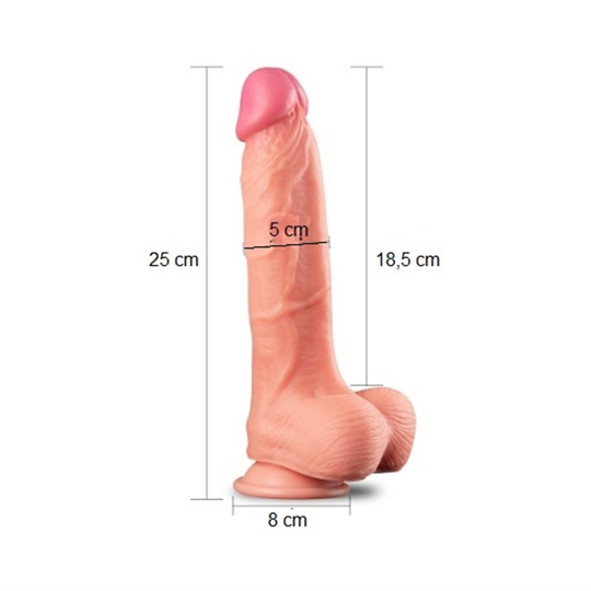  Realistik Titreşimsiz PenisLilituShopYeni Nesil Çift Katmanlı 25 cm Realistik Dildo Penis