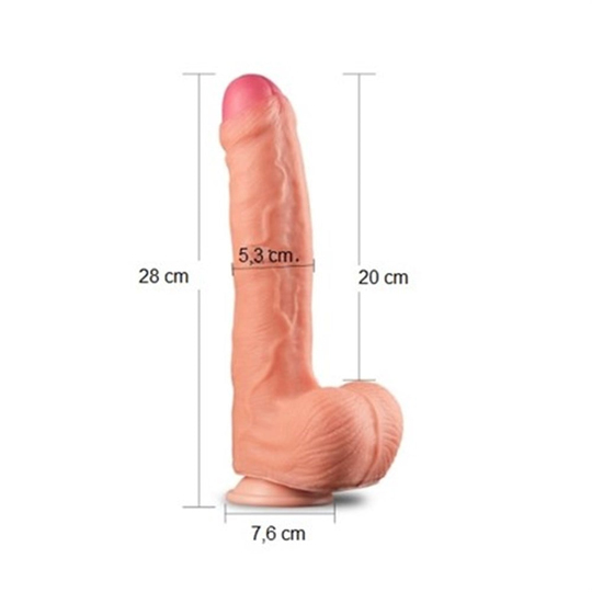  Realistik Titreşimsiz PenisLilituShopYeni Nesil Çift Katmanlı 28 cm Realistik Dildo Penis