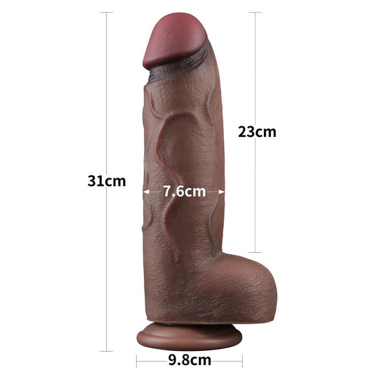 REALİSTİK PENİSLERLilituShopYeni Nesil Çift Katmanlı 31 cm Realistik Dev Melez Dildo Penis
