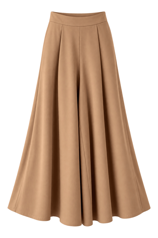 Camel Pileli Etek Görünümlü Premium Pantolon