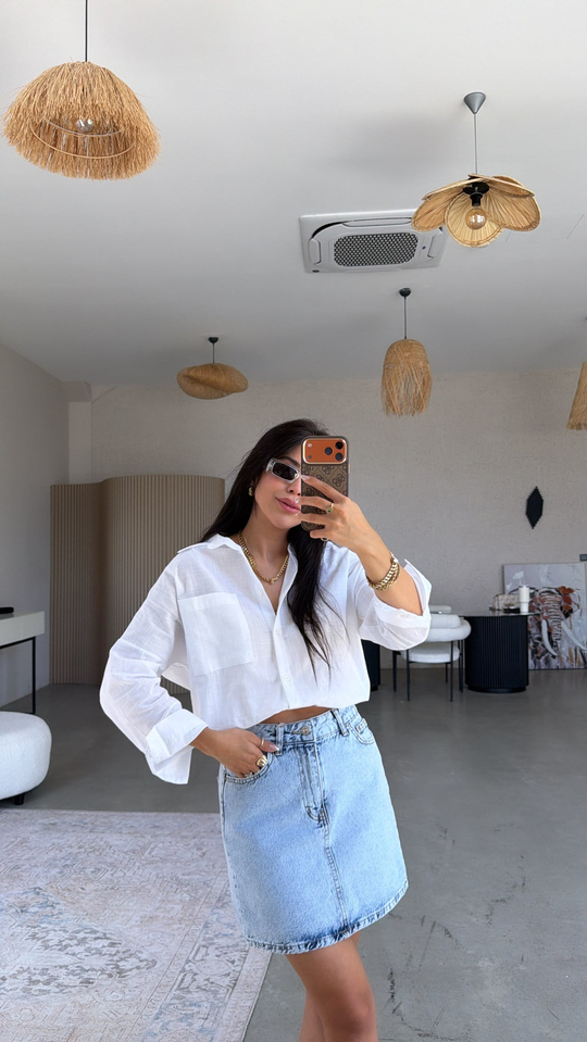 Kar Yıkama Denim Etek